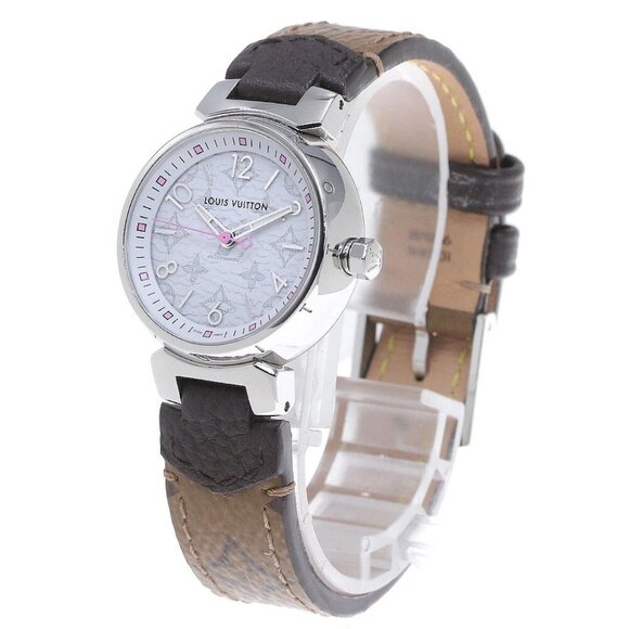 LOUIS VUITTON Tambour PM Monogram QA115 white Dial Quartz Ladies Watch_862268 - Picture 3 of 7